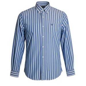 American Eagle Men’s (M) Blue Striped Button Up